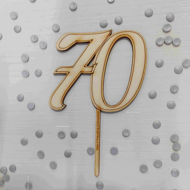 Topper Zahl 70 natur