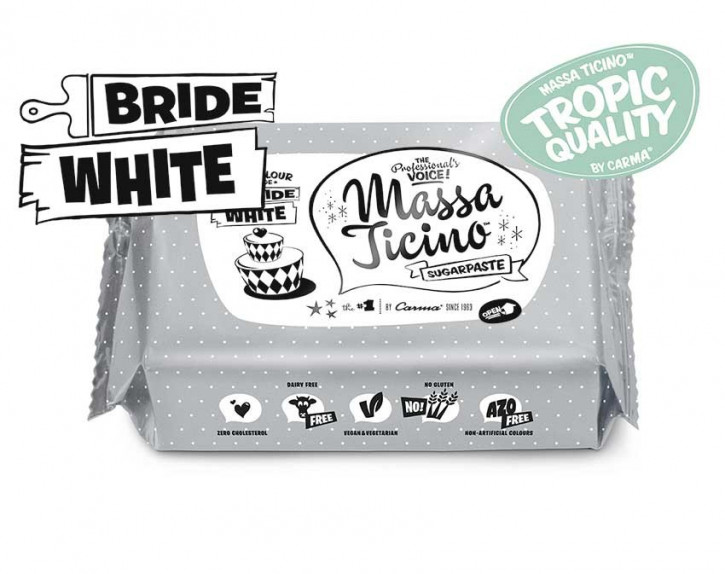 Fondantmasse Massa ticino bride white weiß 250g