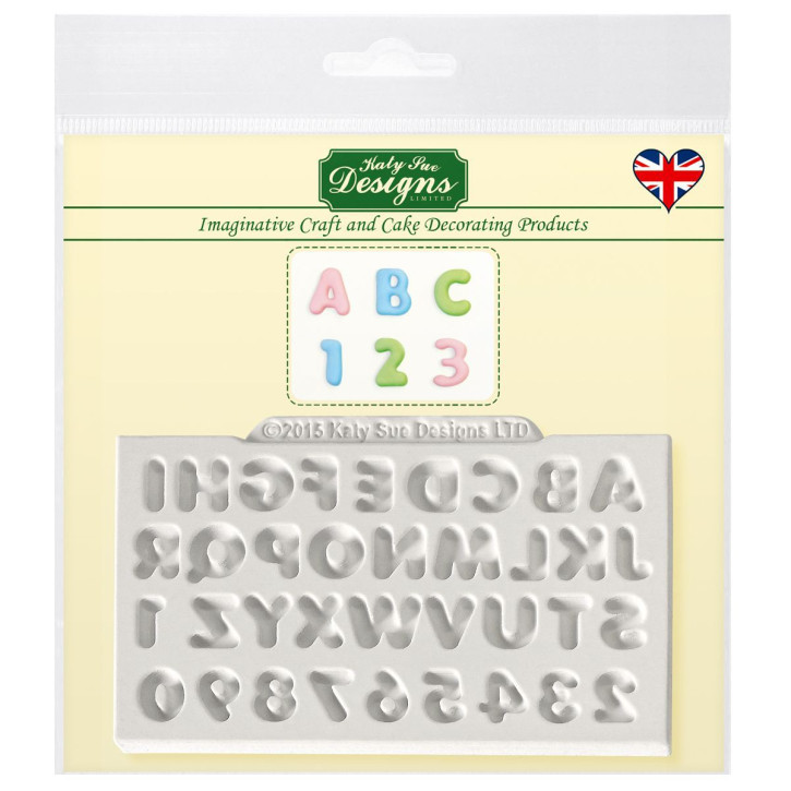 Silikonform Mini Domed Alphabet & Numbers