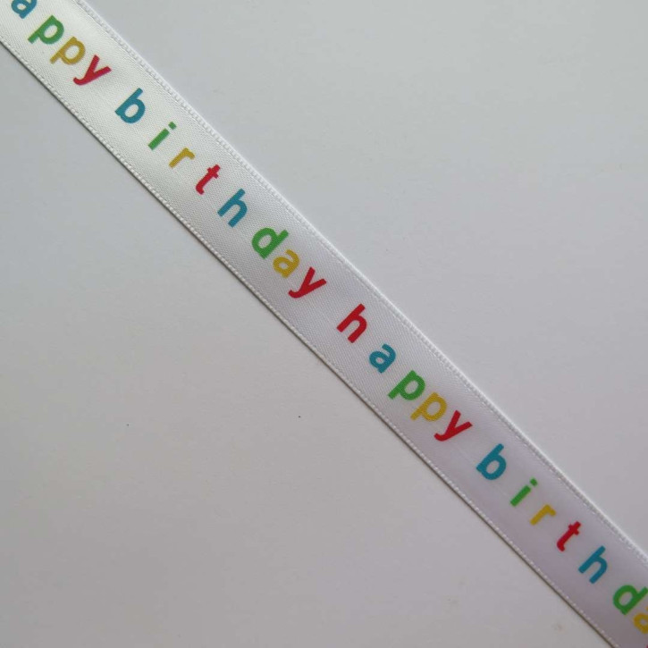 Band Happy Birthday Druckschrift bunt