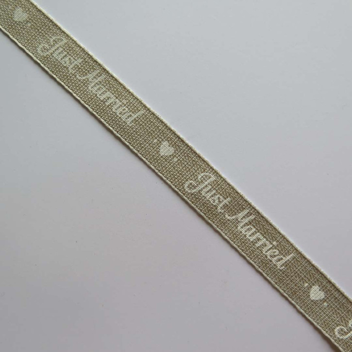 Leinenband Just Married beige