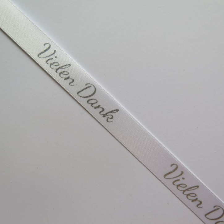 Band Satin Dank weiß/silber