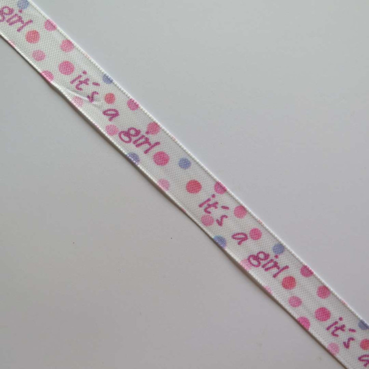 Band Its a Girl Tupfen rosa