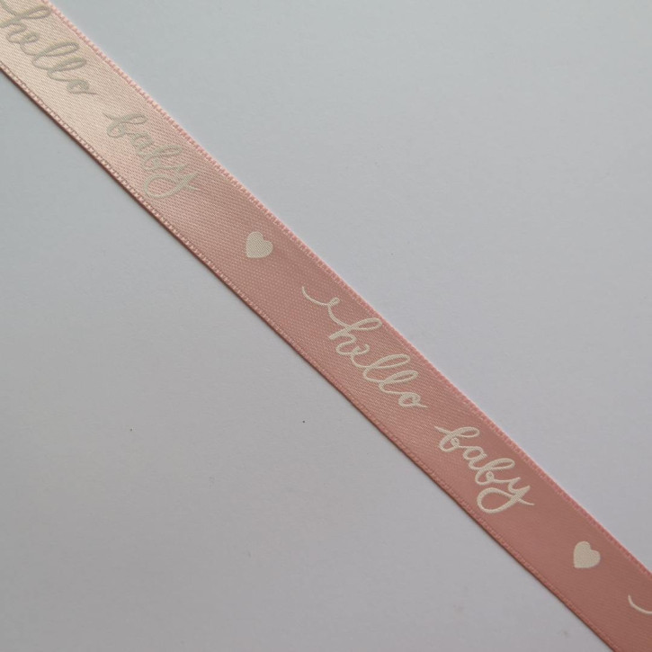 Band Satin Hello Baby rosa