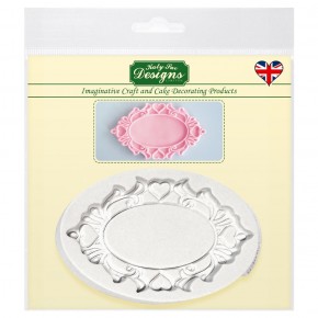 Silikonform Plaque Oval Hearts 