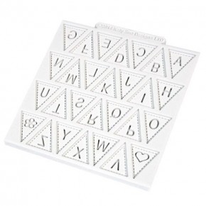 Silikonform Wimpel mit Buchstaben A-Z